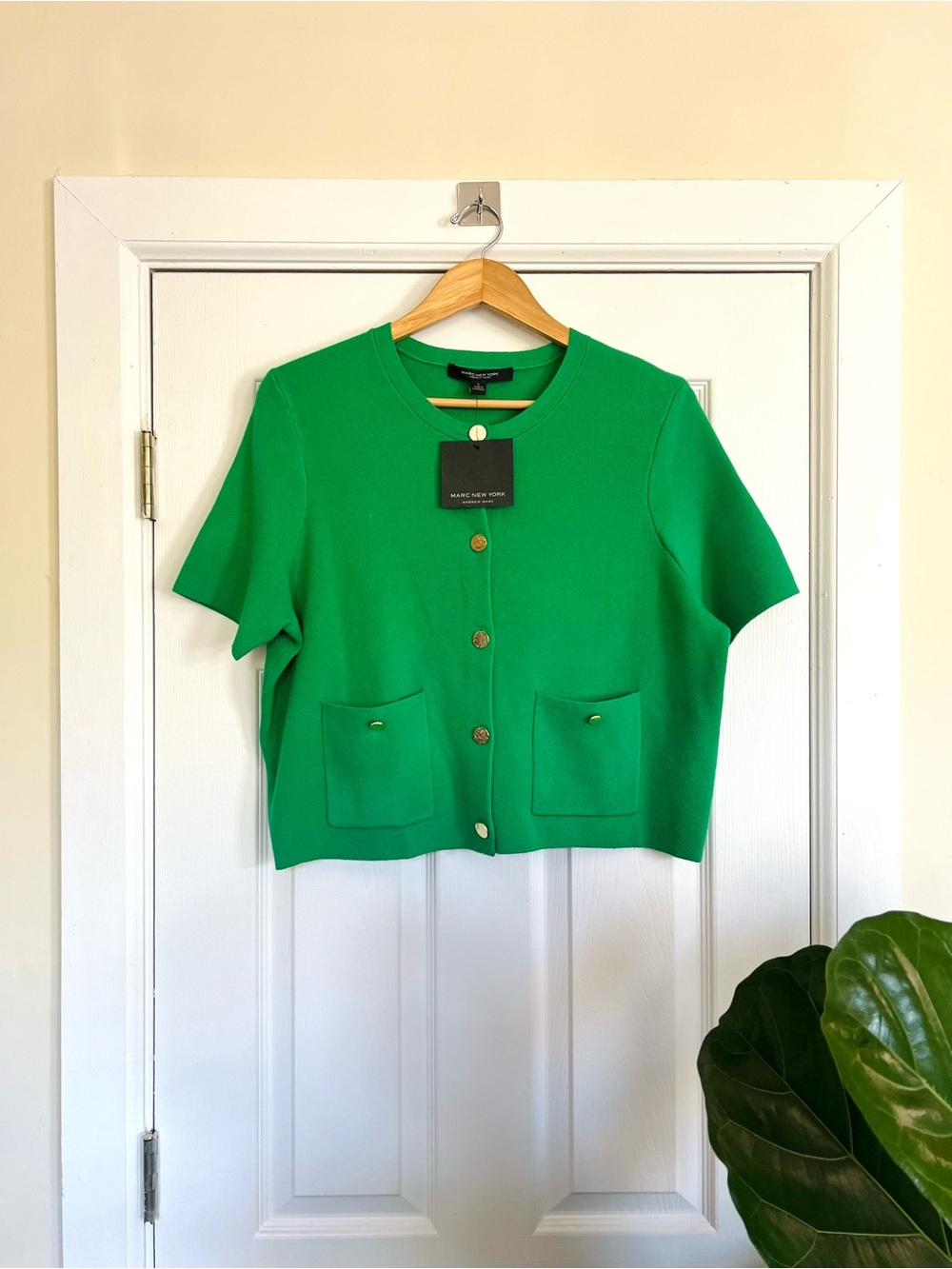 Marc New York Crop Knit Cardigan Top